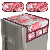 Kuber Industries Fridge Top Cover & Handle Cover Set | Fridge Top & Handle Cover Set | Refrigerator Cover & Handle Cover Combo Set | Tree Kniting Fridge & Handle Cover | Maroon